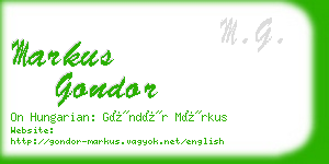 markus gondor business card